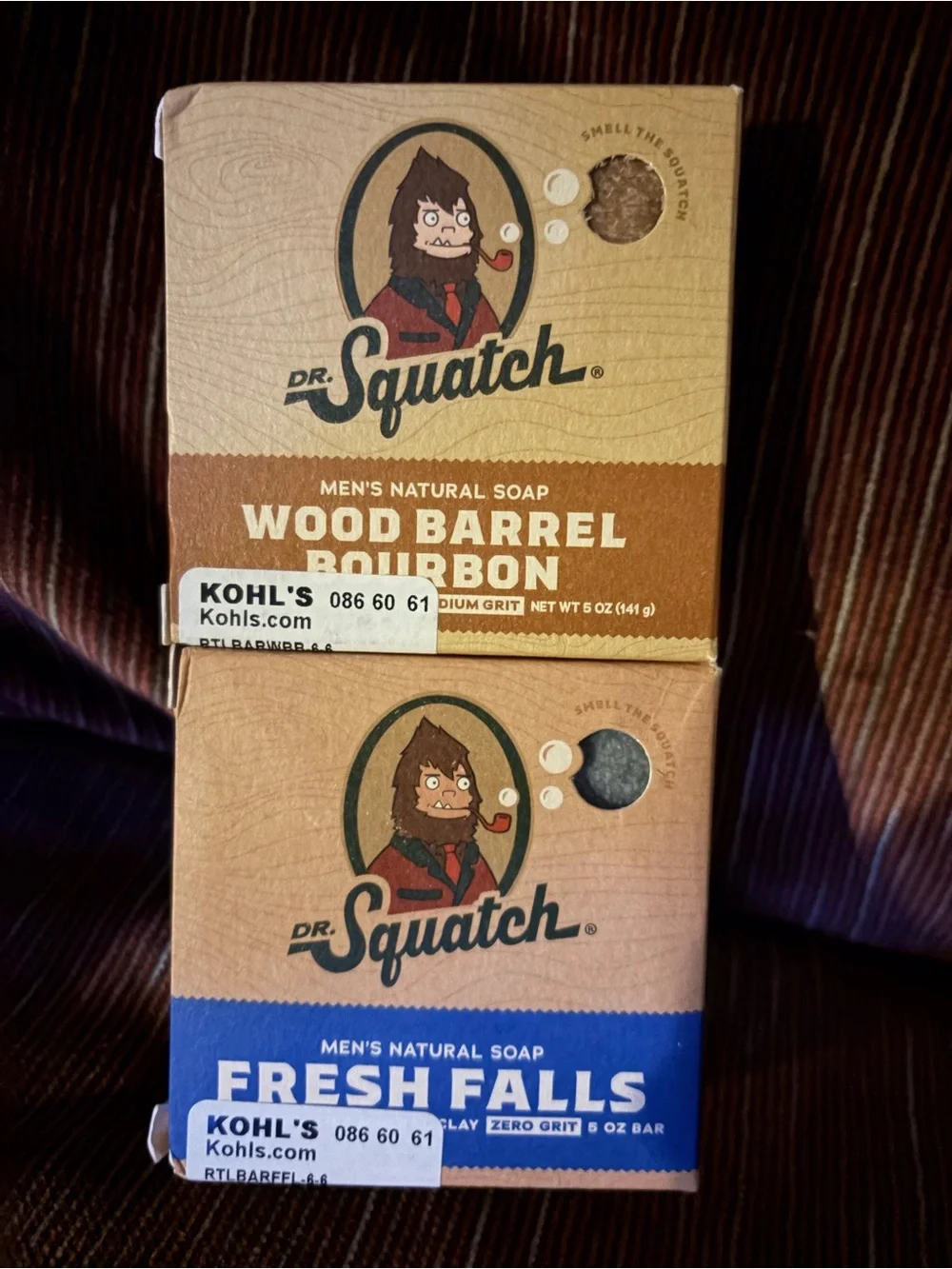 Dr. Squatch Men's Natural Soap - Wood Barrel Bourbon & Fresh Falls